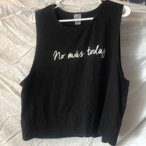 “No más today” cursive tank top